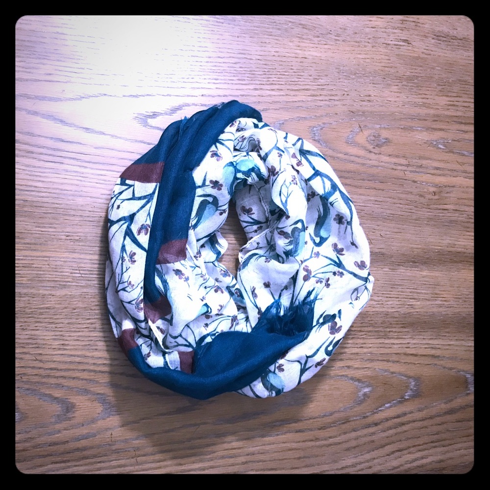 Teal printed scarf